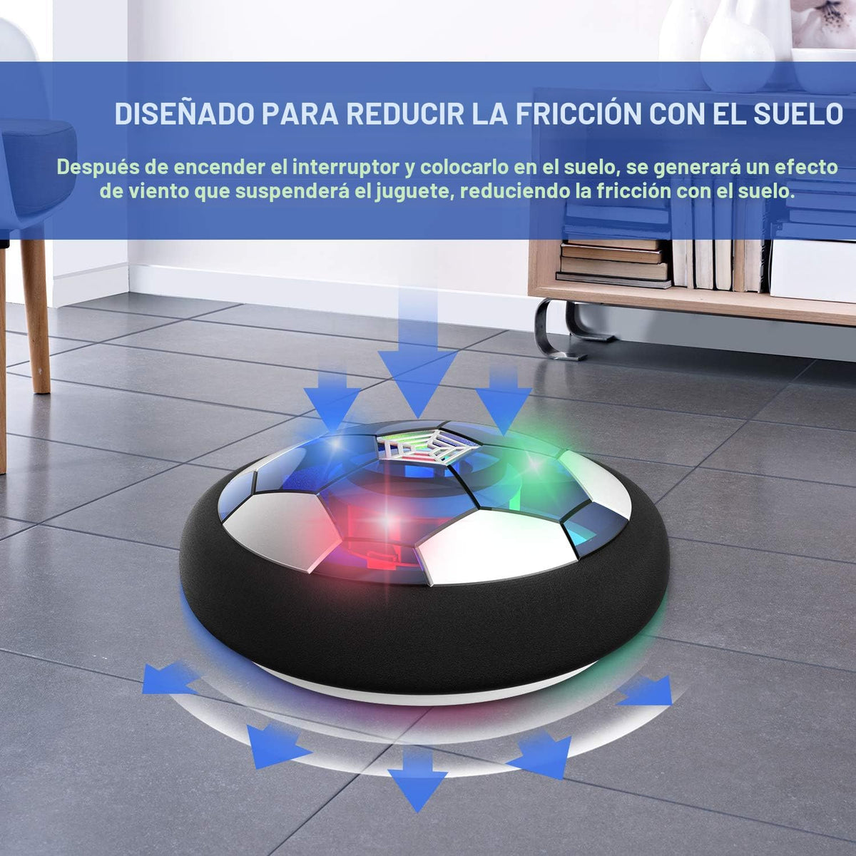 Pelota de Fútbol Hover para Niños, Balón de Fútbol Flotante con Ene...