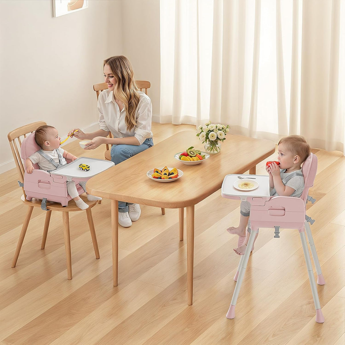 Obee Odee Silla alta portátil 3 en 1 para bebés y niños pequeños (r...