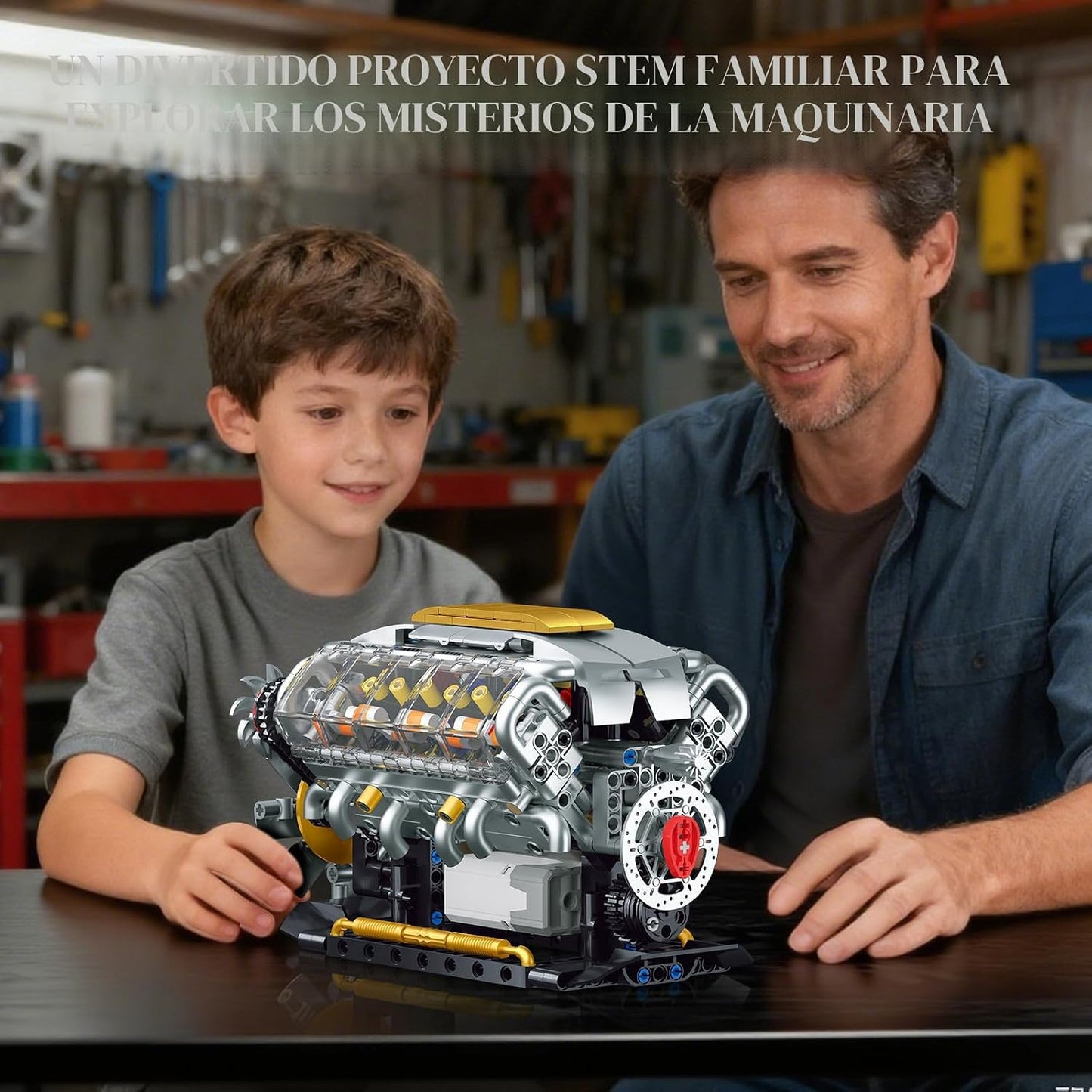 BseSparklion V8 Kit de modelo de motor que funciona, construye tu p...
