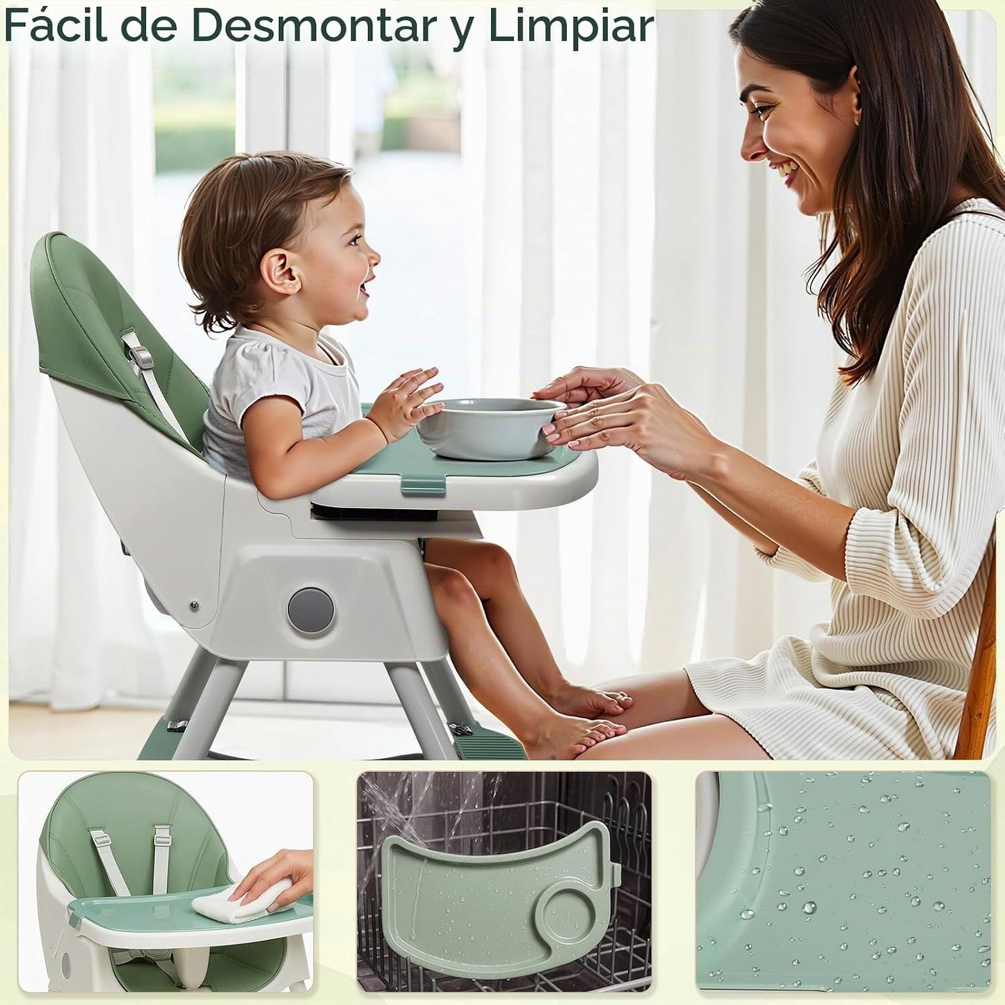 Ktaxon Silla Alta para Bebé, Silla de Alimentación Portátil 6 en 1...