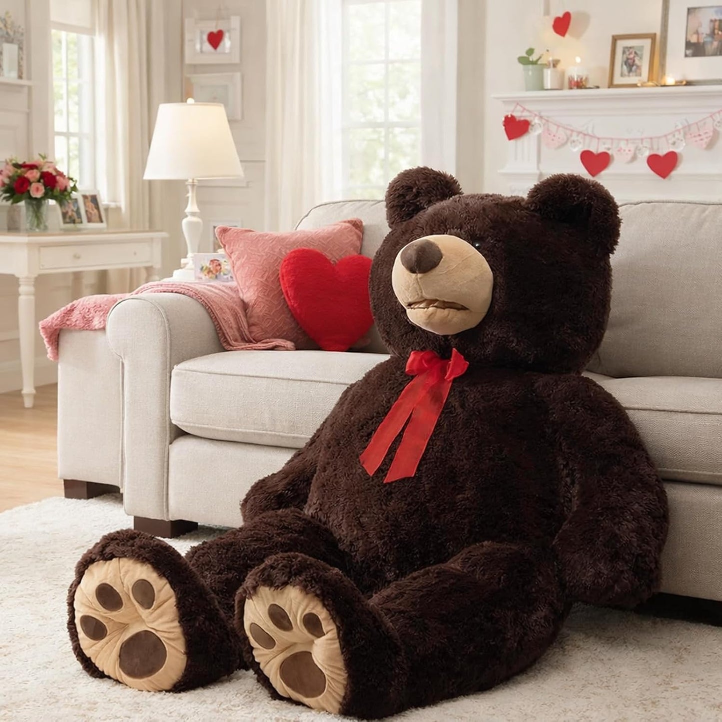 HollyHOME Oso de peluche gigante de 5 pies con pata bordada, regalo...