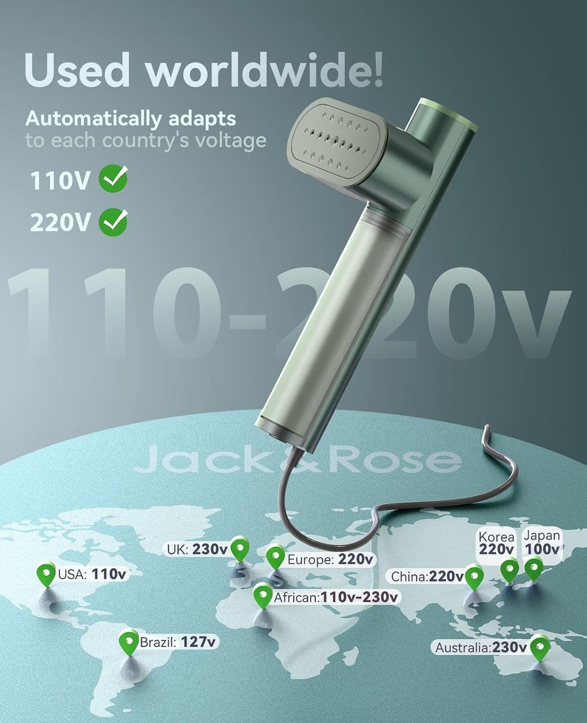 Jack &amp; Rose Vaporizador de viaje y plancha 2 en 1, vaporizador...