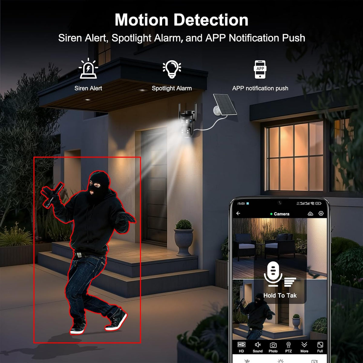 Tutoview Cámara de seguridad solar de triple lente de 8MP 6K al air...