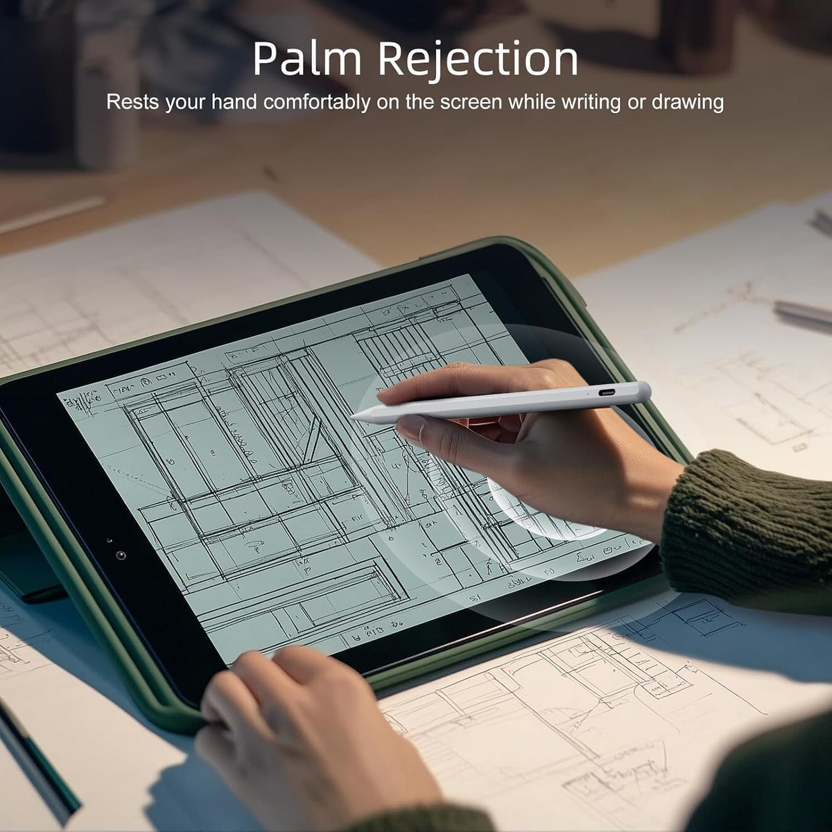 Lápiz óptico para iPad con rechazo de palma y carga rápida, lápiz a...