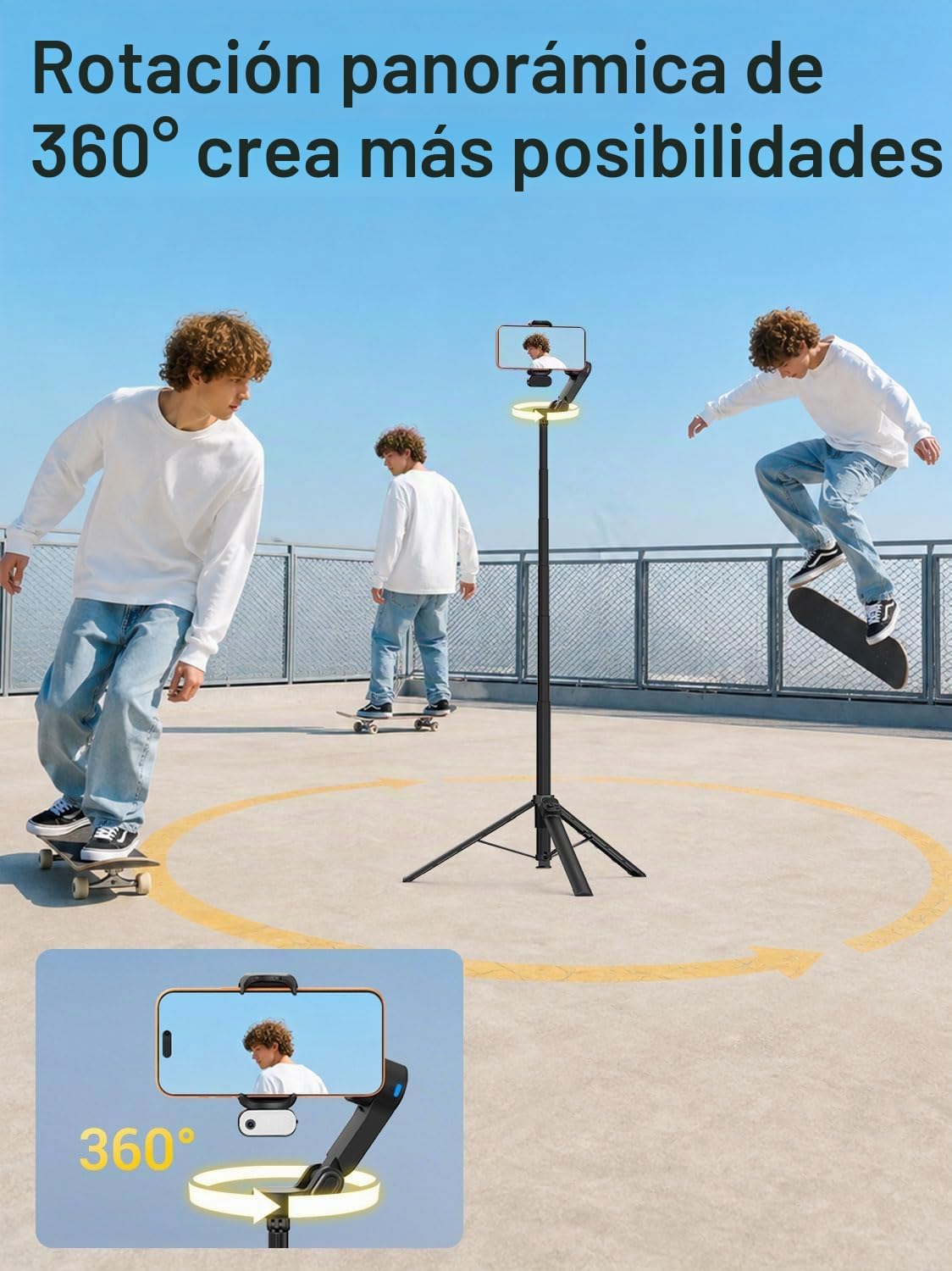 AOCHUAN Estabilizador cardán de 70.9 pulgadas para iPhone con módul...