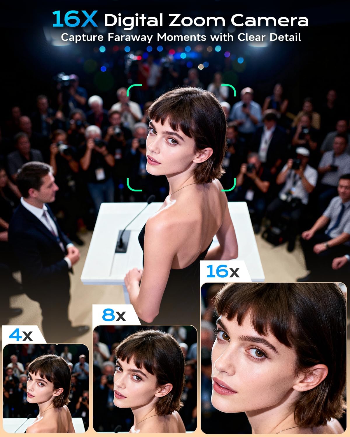 Cámara digital 4K para viajes fotográficos, cámara de vlogging de e...