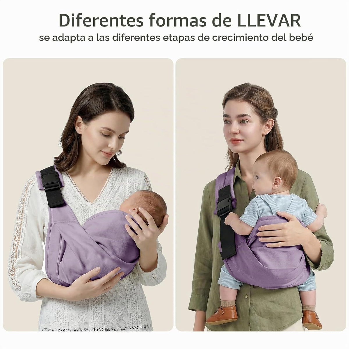 MISSWISDOM Portabebés Tipo Bandolera, Portabebés para Niños Pequeño...