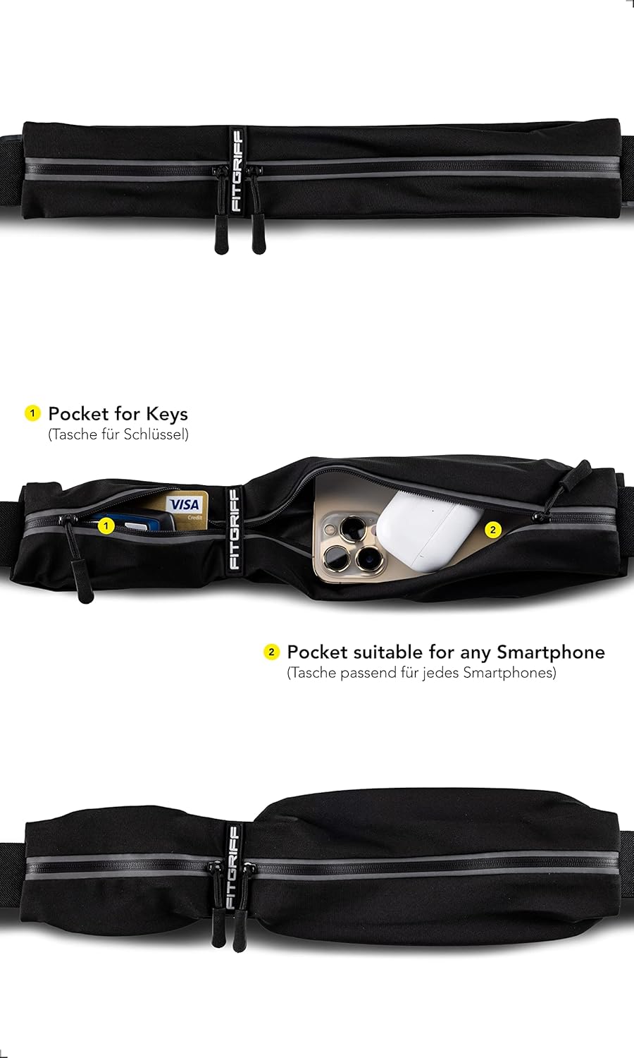 Cinturón de correr Fitgriff® para hombres y mujeres - Bolso de jogg...