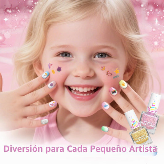 Tomons Juego de esmalte de uñas para niños, 12 colores no tóxicos a...