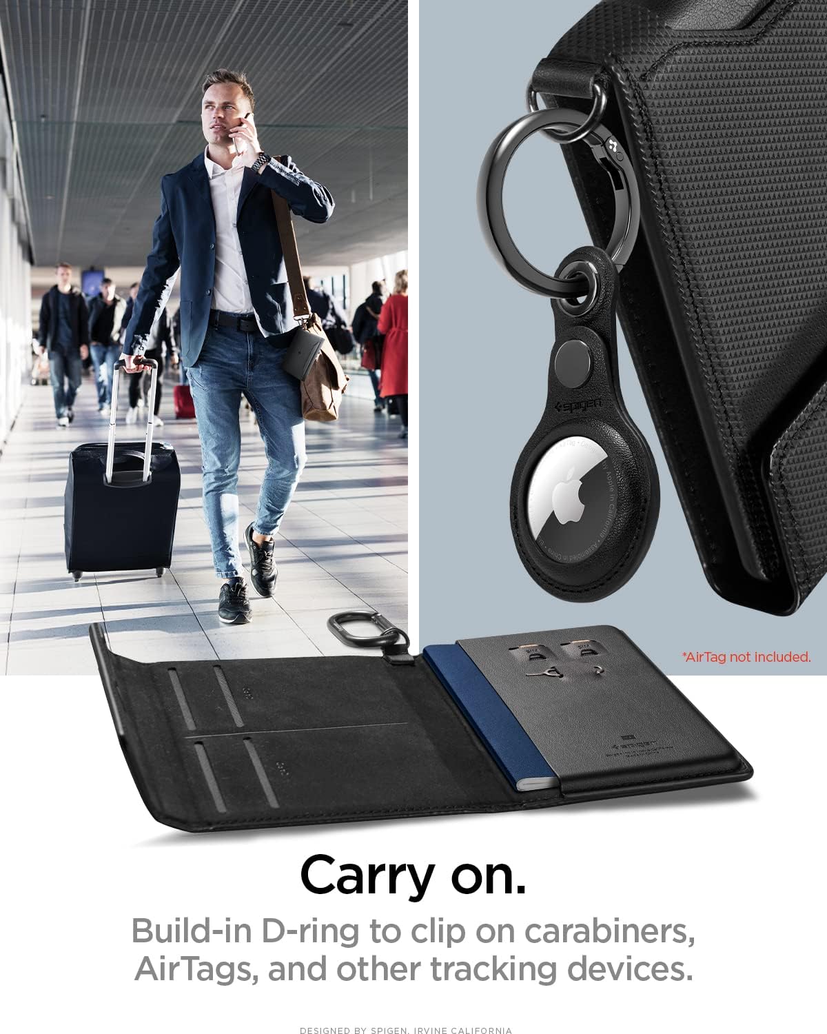 Spigen Life para pasaporte Funda para tarjeta con tecnología de blo...