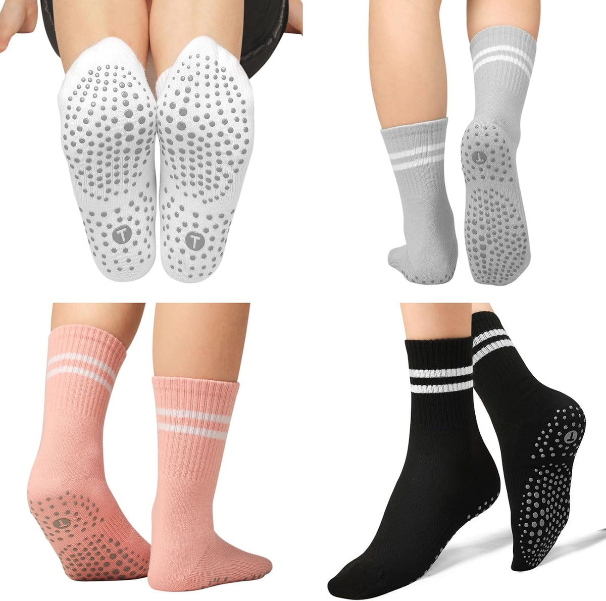 Toes Home Calcetines de pilates para mujer con agarre antideslizant...