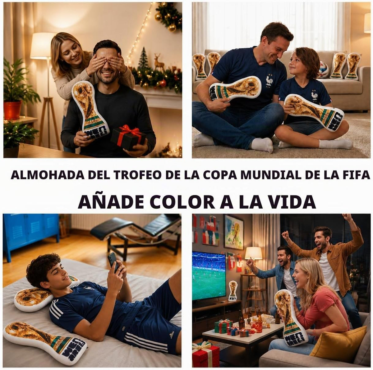 MESUCA Almohada de peluche de trofeo de la Copa Mundial de la FIFA...
