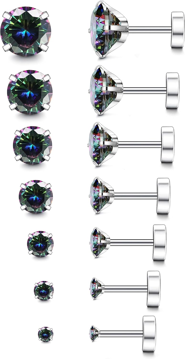 Fansilver Pendientes hipoalergénicos de 0.71 oz con parte trasera p...
