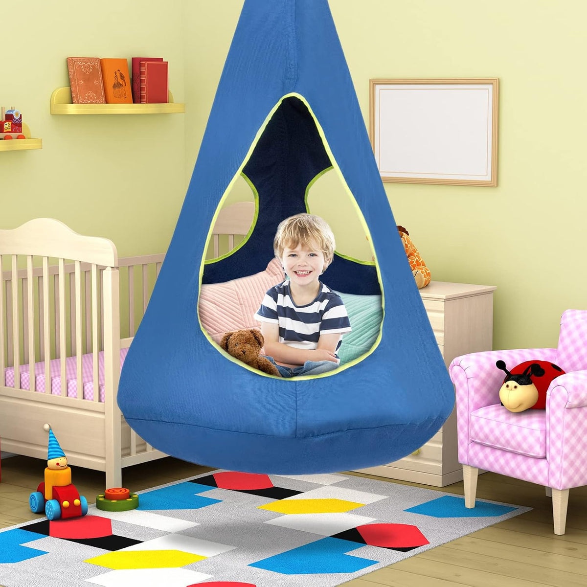Silla Columpio Nido para Niños, Silla Hamaca Colgante Silla Columpi...