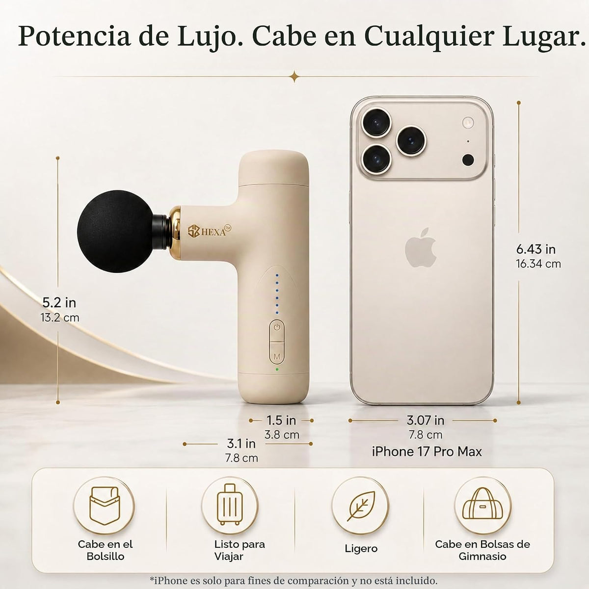 Hexa Super Mini pistola de masaje con masajeador facial, masajeador...