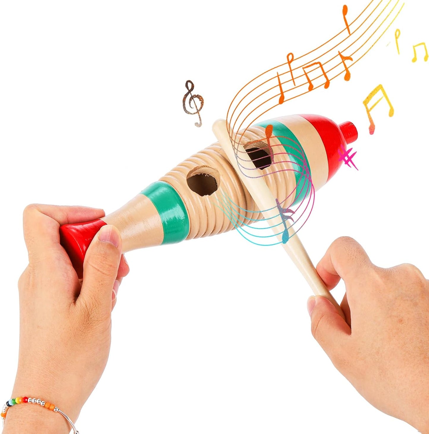 Yopay Paquete de 4 instrumentos Guiro con forma de pez, instrumento...