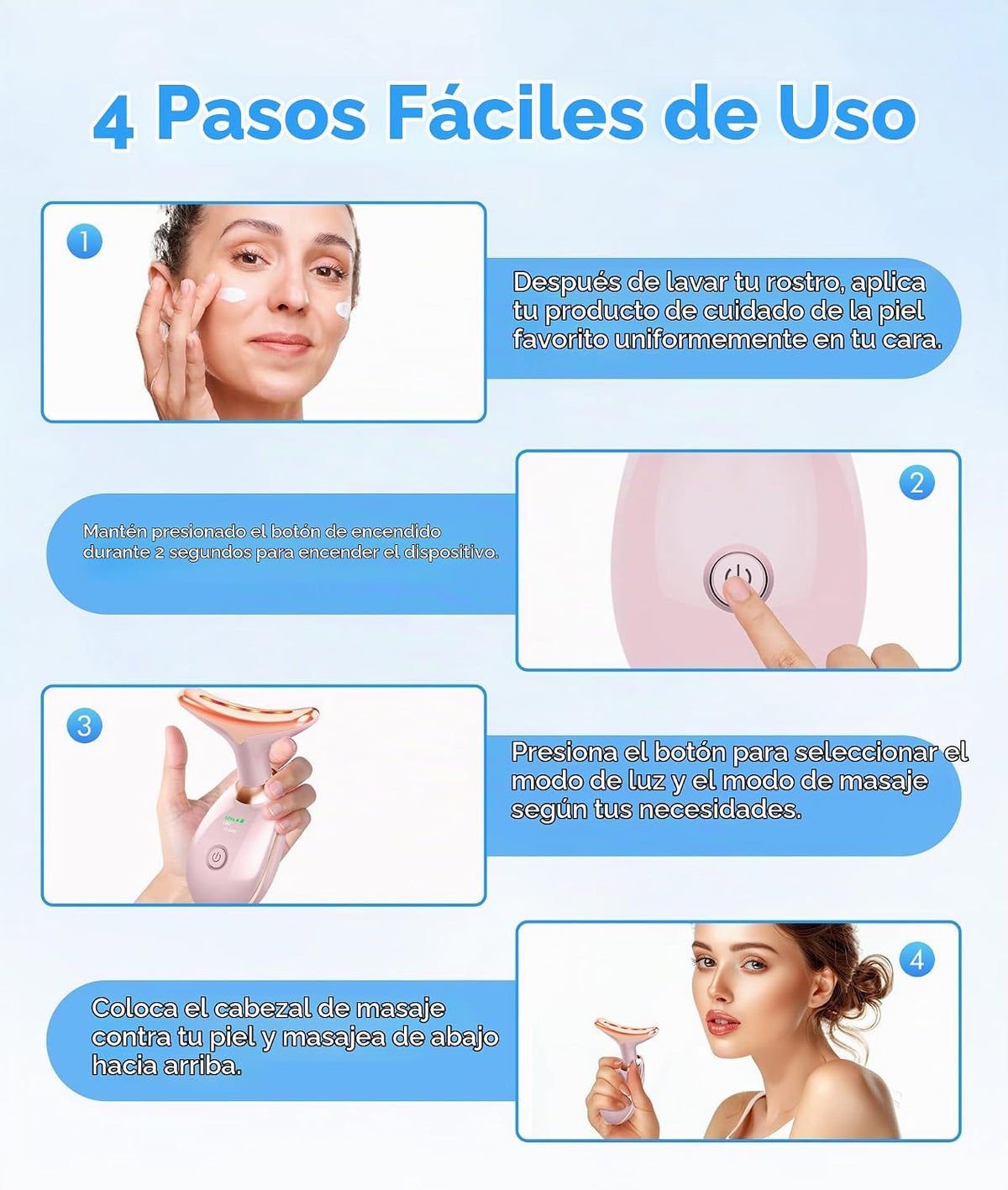 SDKWDH Terapia de Luz Roja para Cara y Cuello, Herramienta de Masaj...