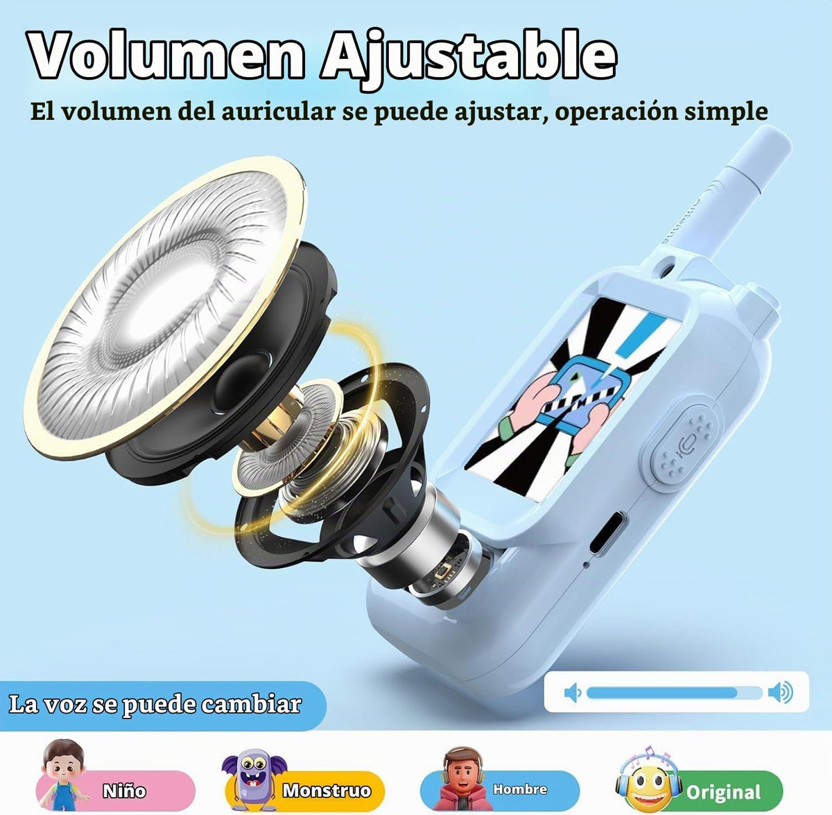 BlueFire Walkie Talkies para niños con video, pantalla de radios de...