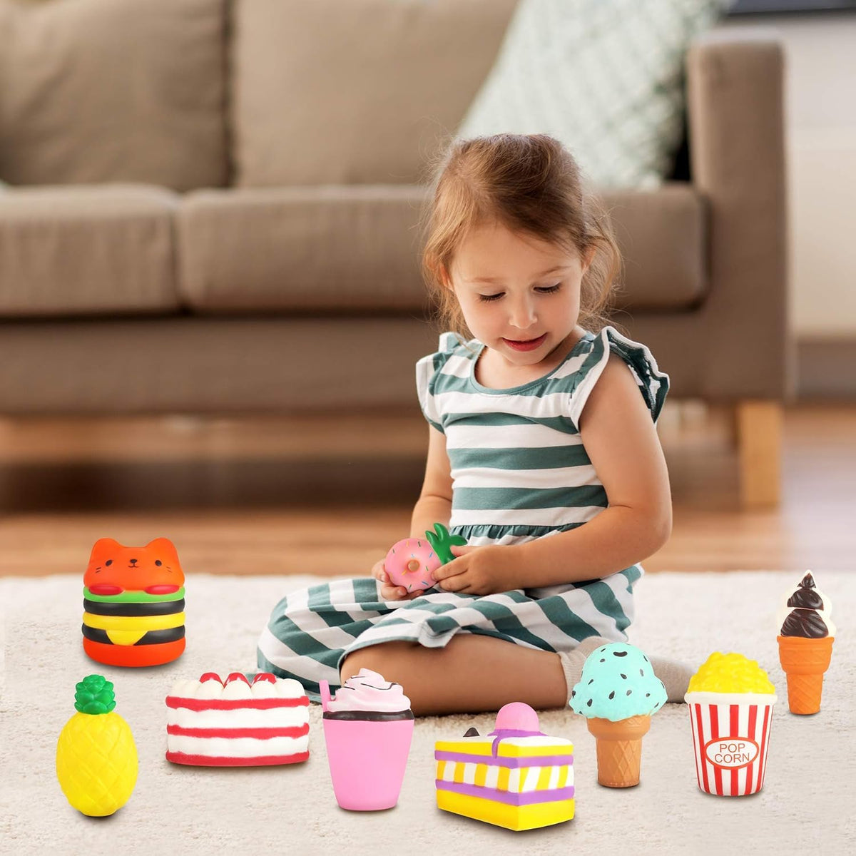 Slow Rising Jumbo Squishies - Paquete de 9 juguetes suaves Kawaii S...
