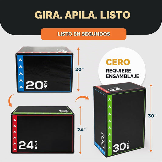BalanceFrom Caja de salto pliométrica de espuma 3 en 1 para gimnasi...
