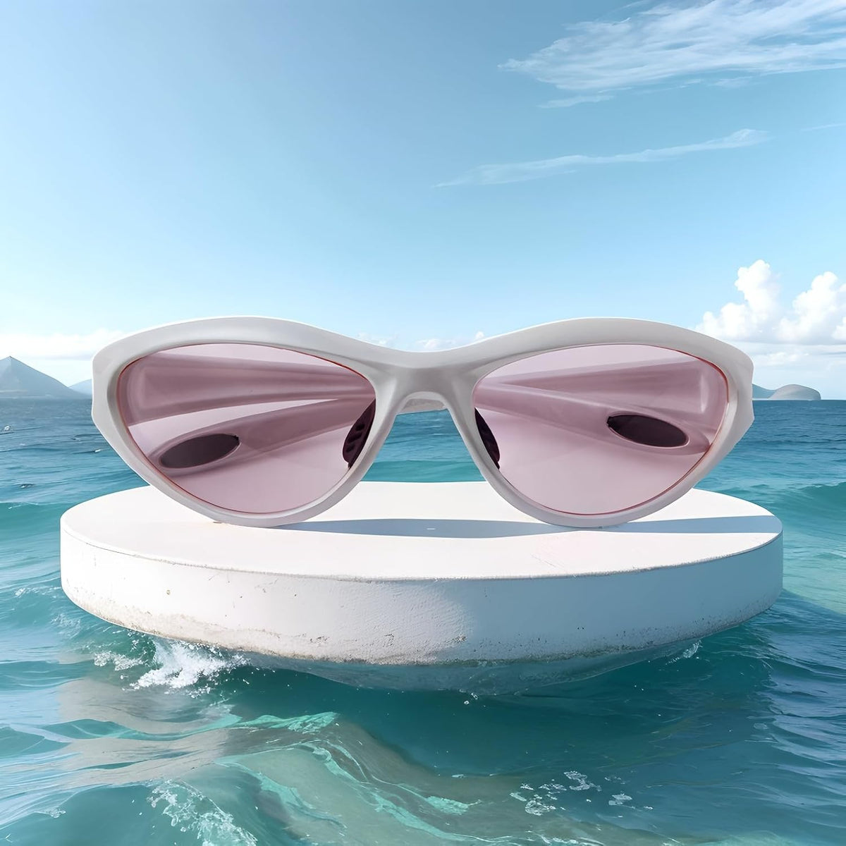 ADE WU Gafas de sol Y2K Rave de moda envolventes gafas de sol depor...