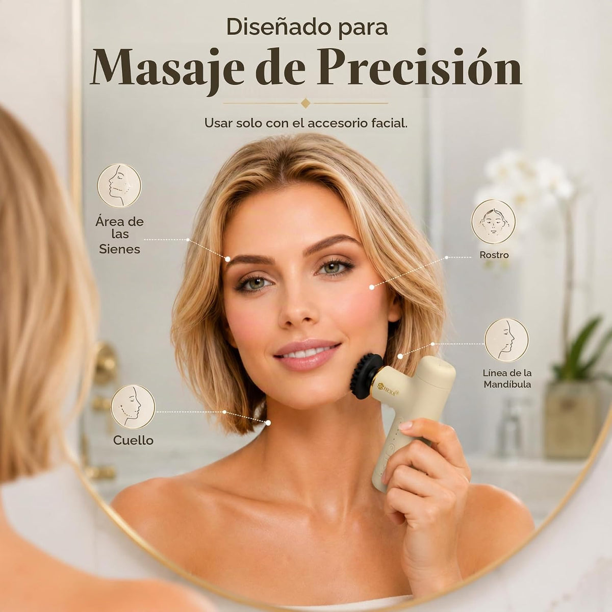 Hexa Super Mini pistola de masaje con masajeador facial, masajeador...