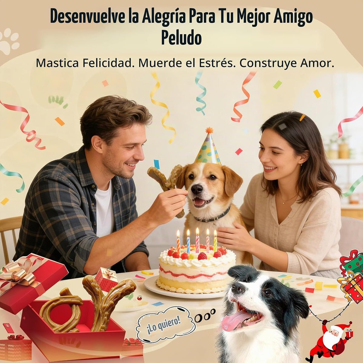 WOWBALA Paquete de 2 juguetes masticables para perros para masticad...