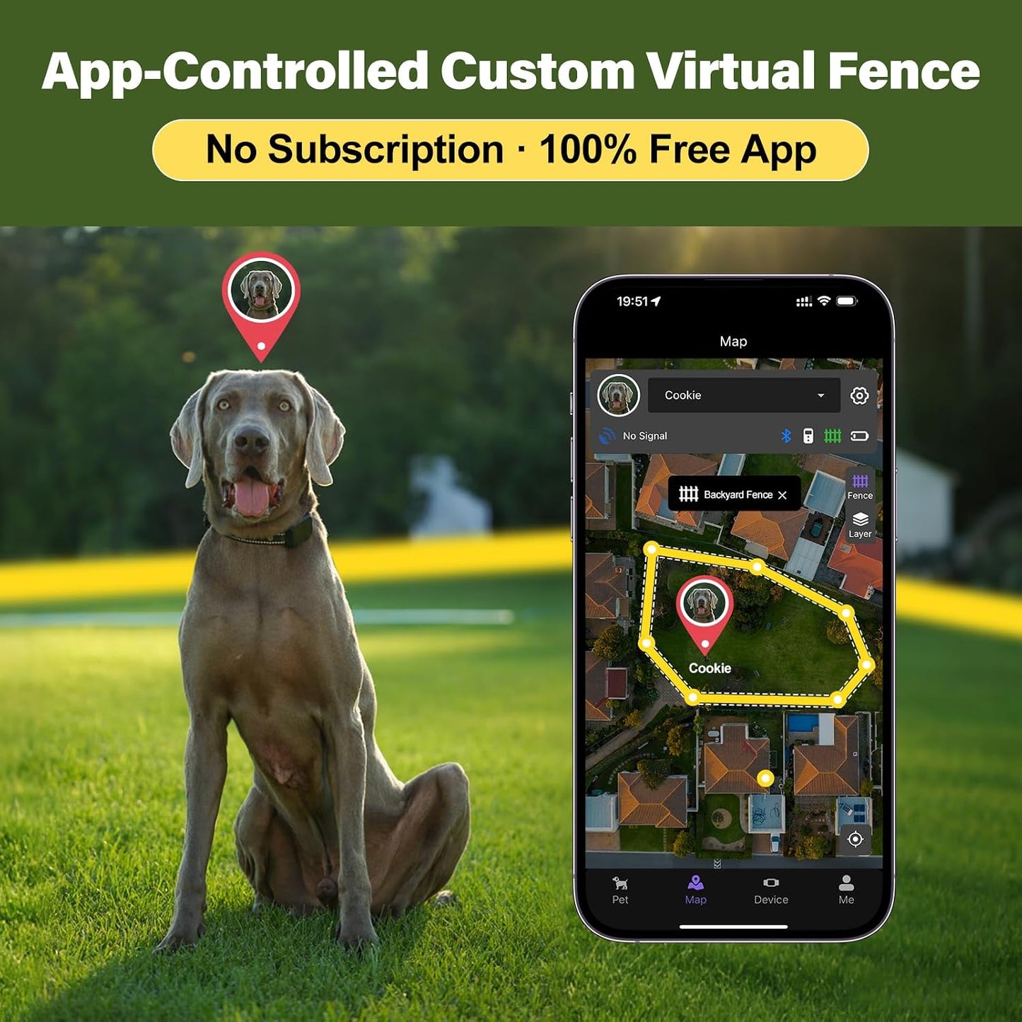 Sistema de valla inalámbrica GPS para collar de perro, control de a...