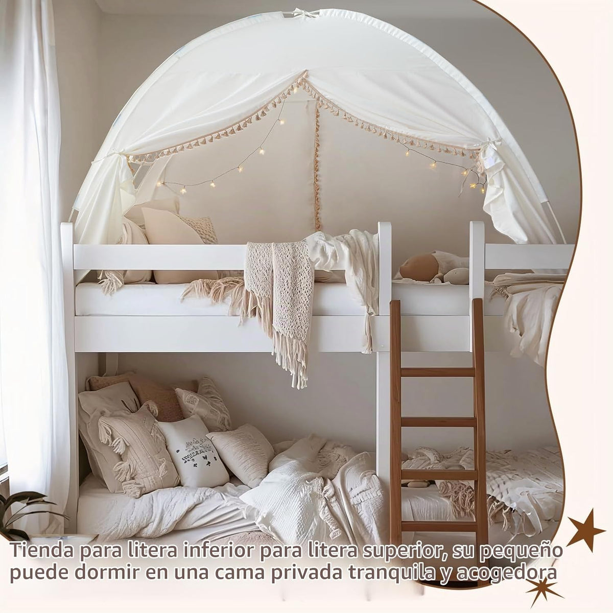 Tienda de campaña de cama individual para niños, toldo de princesa...