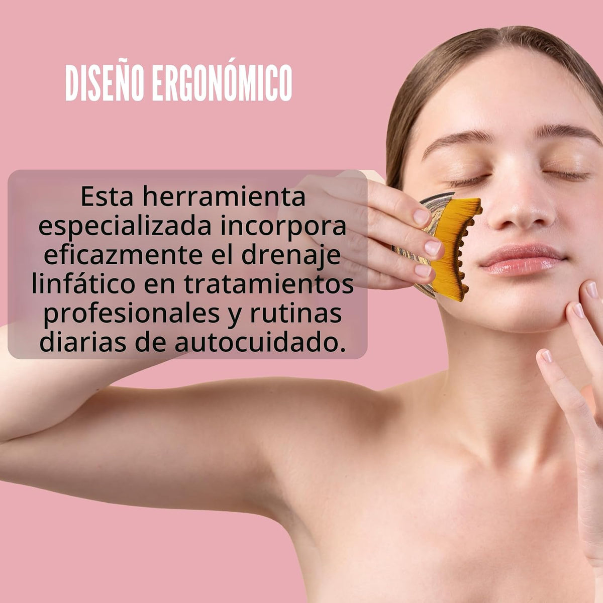 Cepillo linfático de contorno facial, masajeador de drenaje linfáti...
