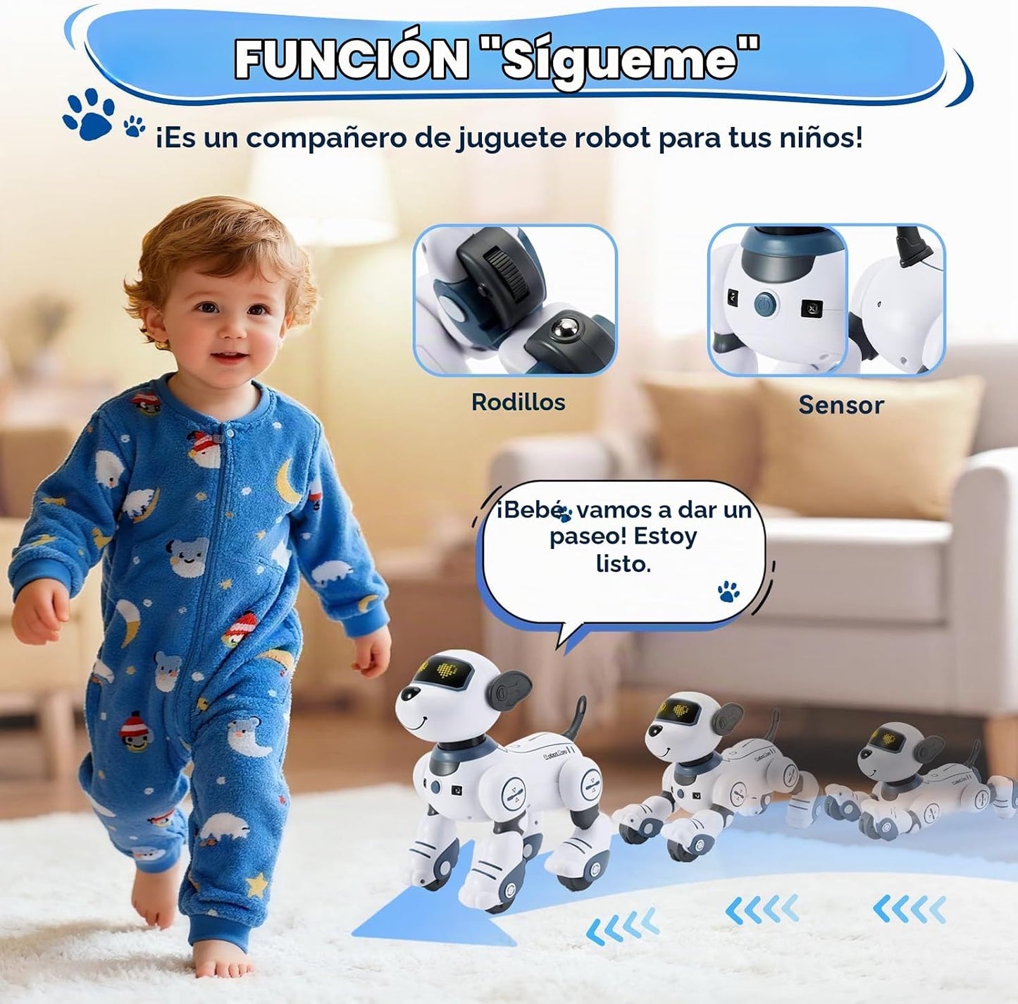 FUUY Perro robot para niños, robot de control remoto, robot interac...
