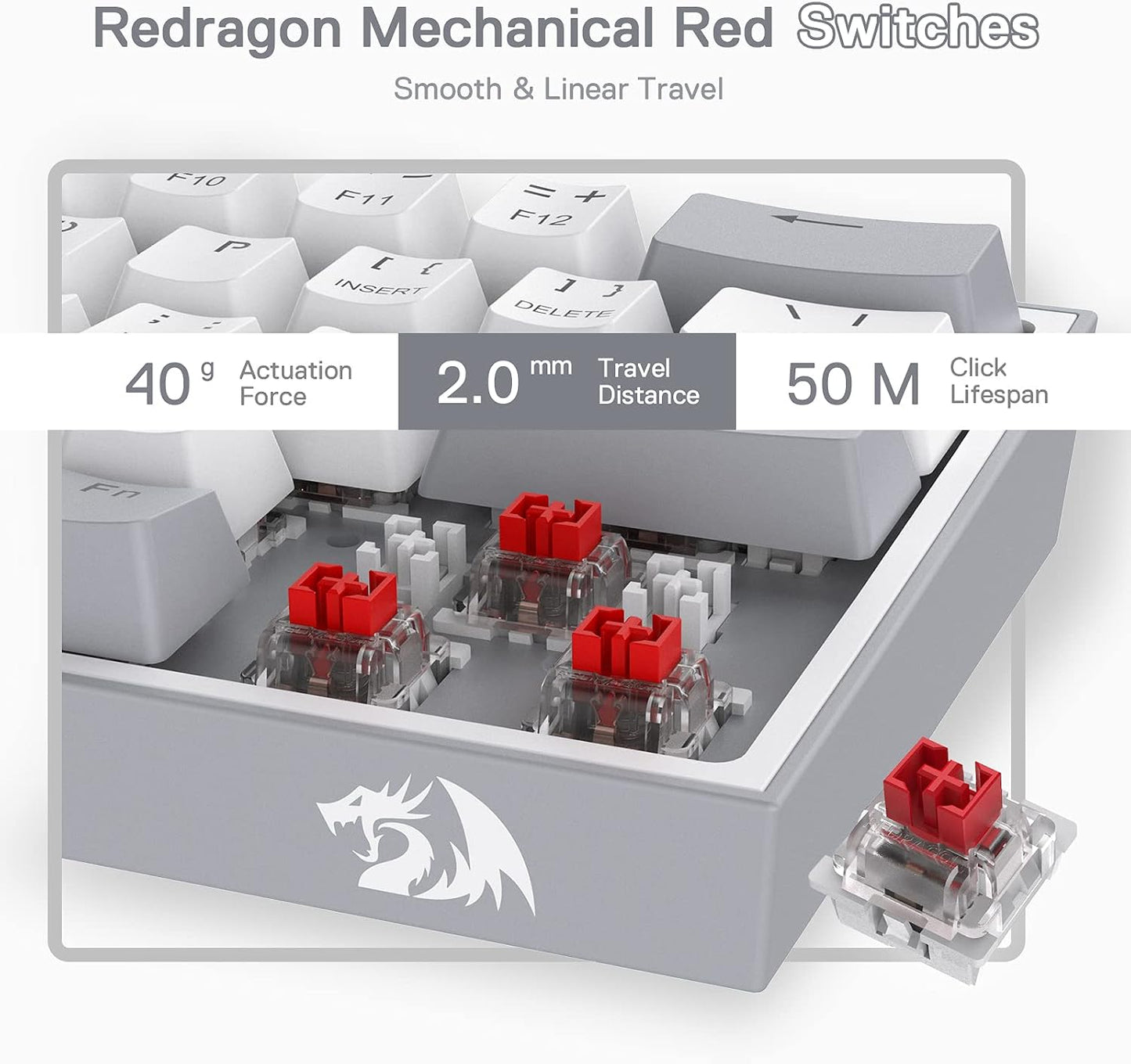 Redragon K617 Fizz - Teclado con cable para juegos RGB 60%, teclado...
