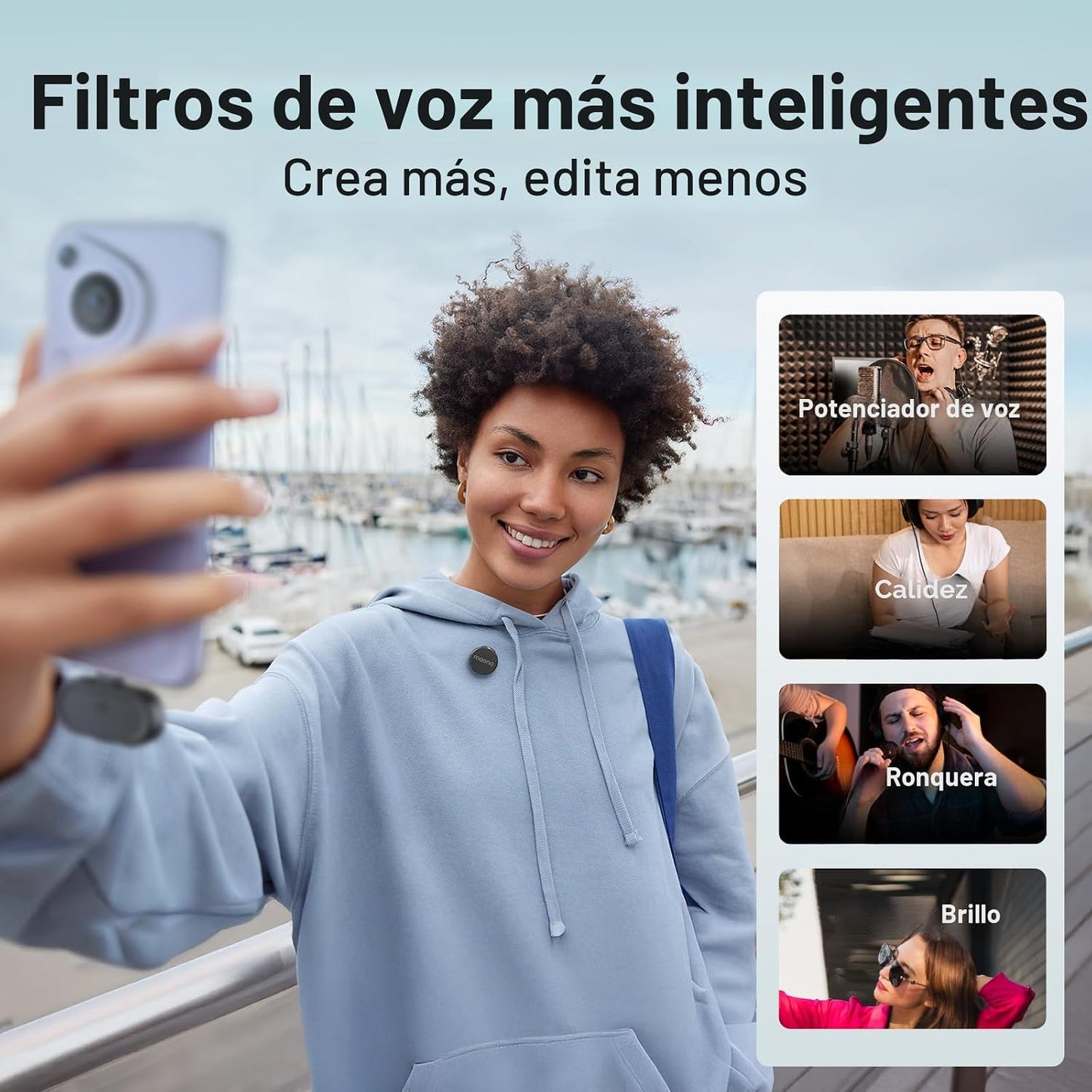 MAONO Micrófono Lavalier inalámbrico para iPhone\/Android\/cámara\/...