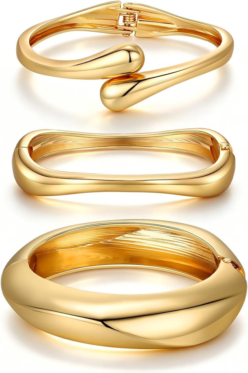 Pulseras de eslabones gruesas de oro para mujer, elegantes pulseras...