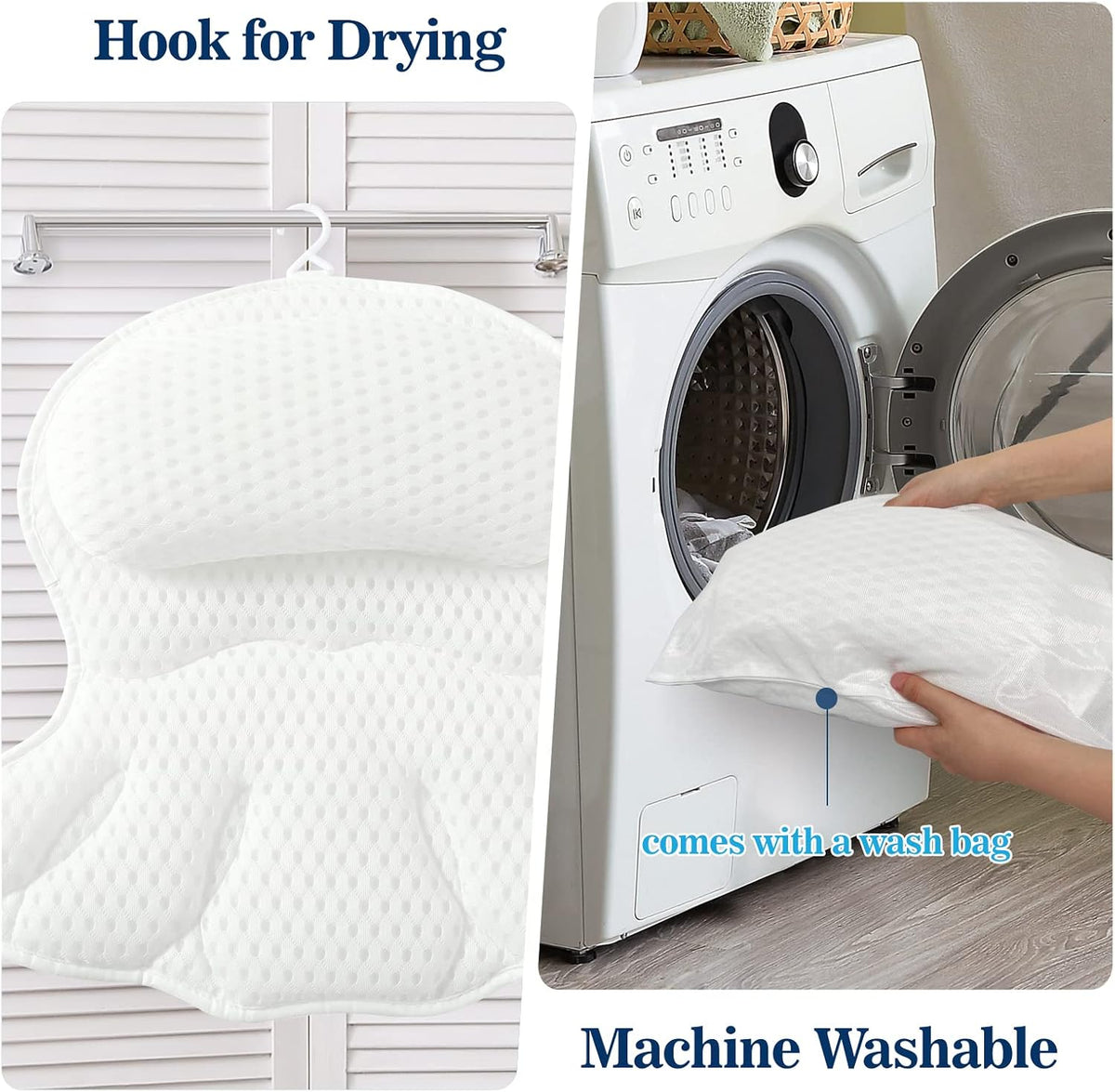 Almohada de baño, almohadas de baño de lujo para soporte de cuello...
