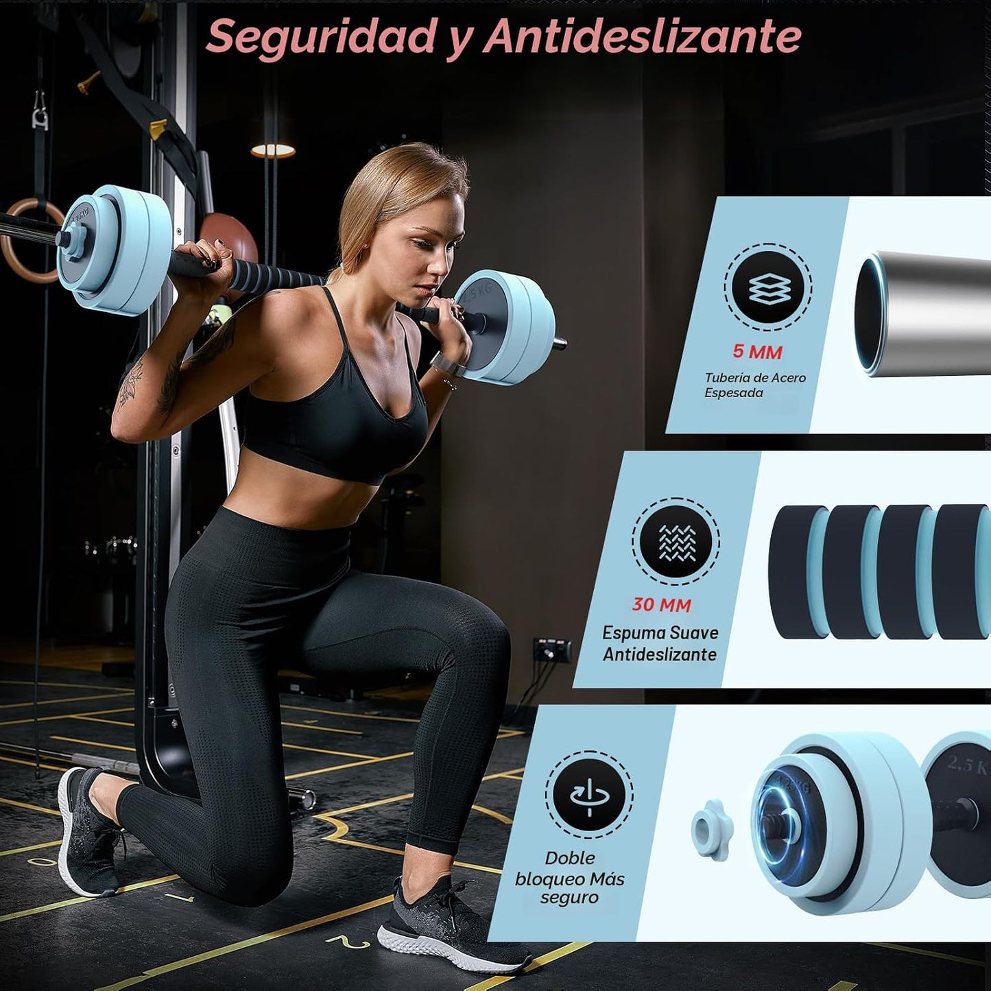 PASYOU Juego de mancuernas ajustables, juego de pesas libres de 45...