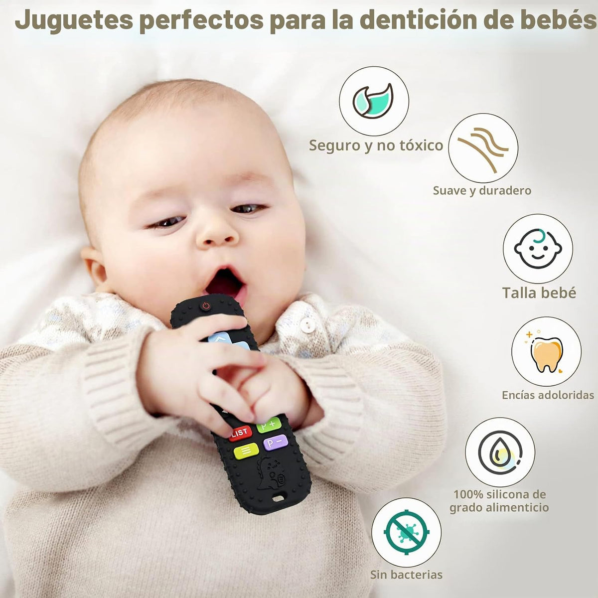 Juguetes de Alivio de Dentición Mordedores para Bebés 3-6-12 Meses...