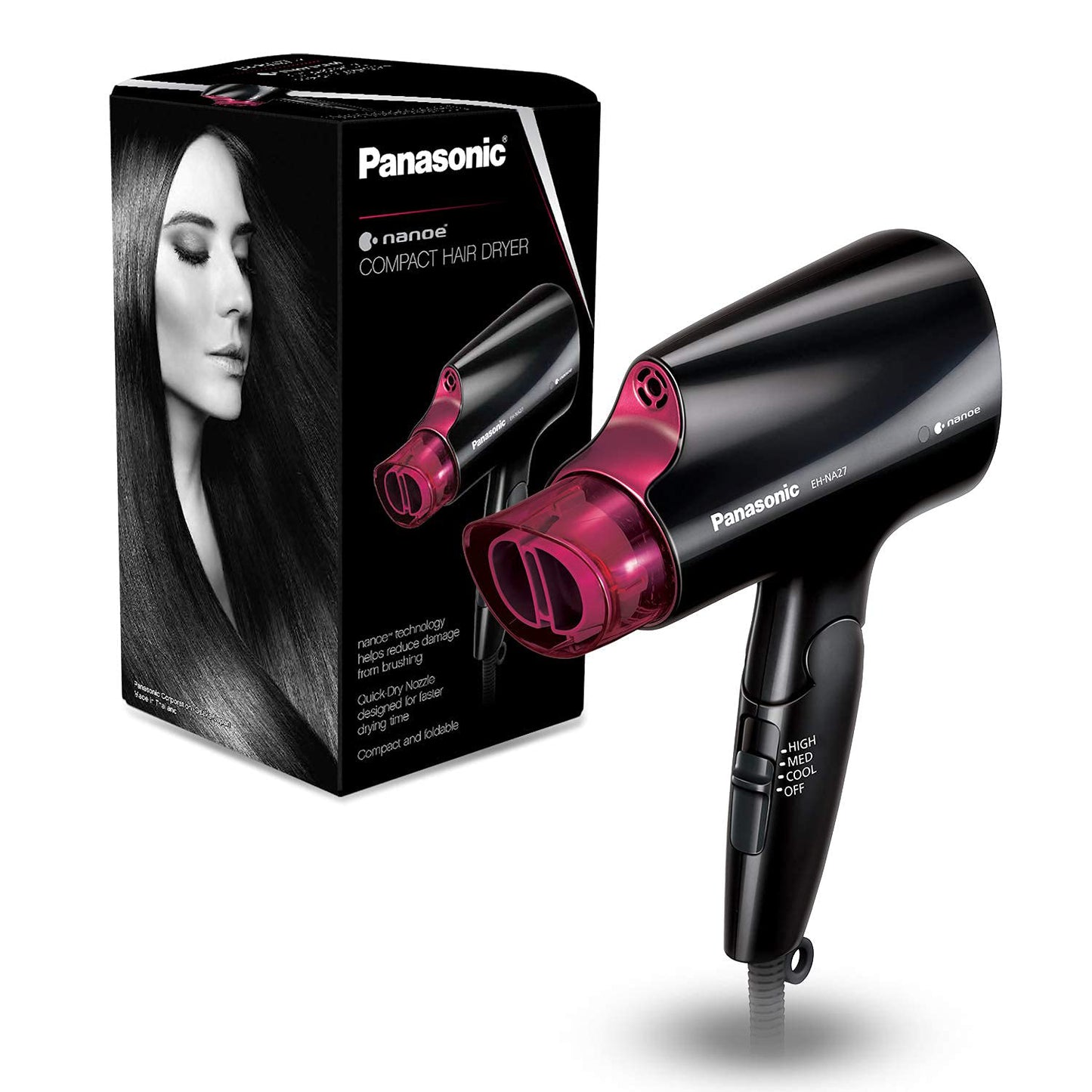Secador de Cabello Compacto Panasonic nanoe para Cabello de Aspecto...