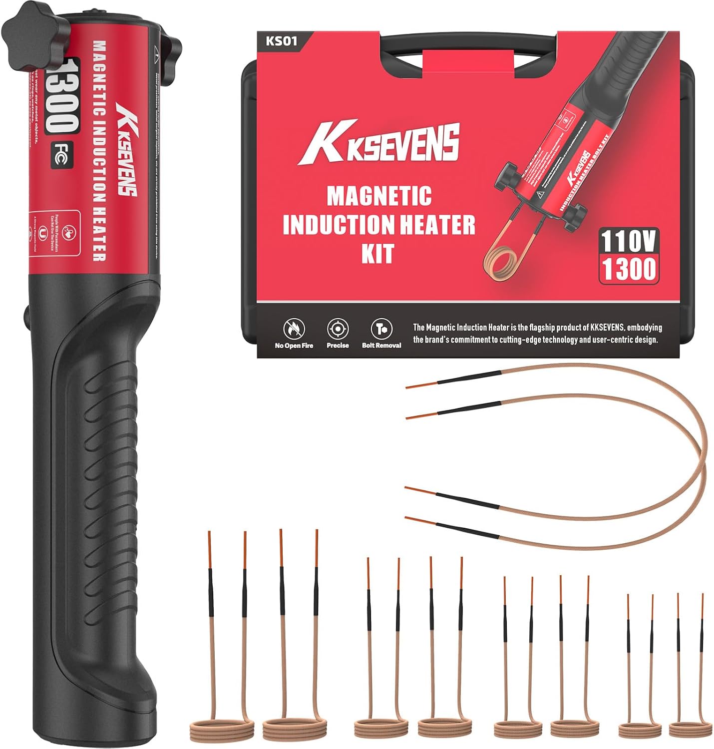 Perno de calentador de inducción 1300 W 110 V, kit de herramientas...