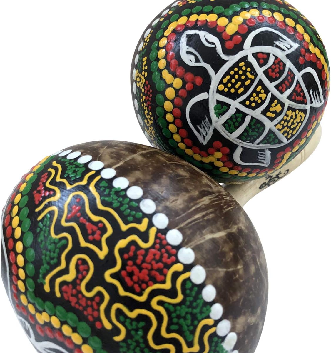 Par grande de coctelera de coco Maracas (2) \u2013 Sonajero de inst...