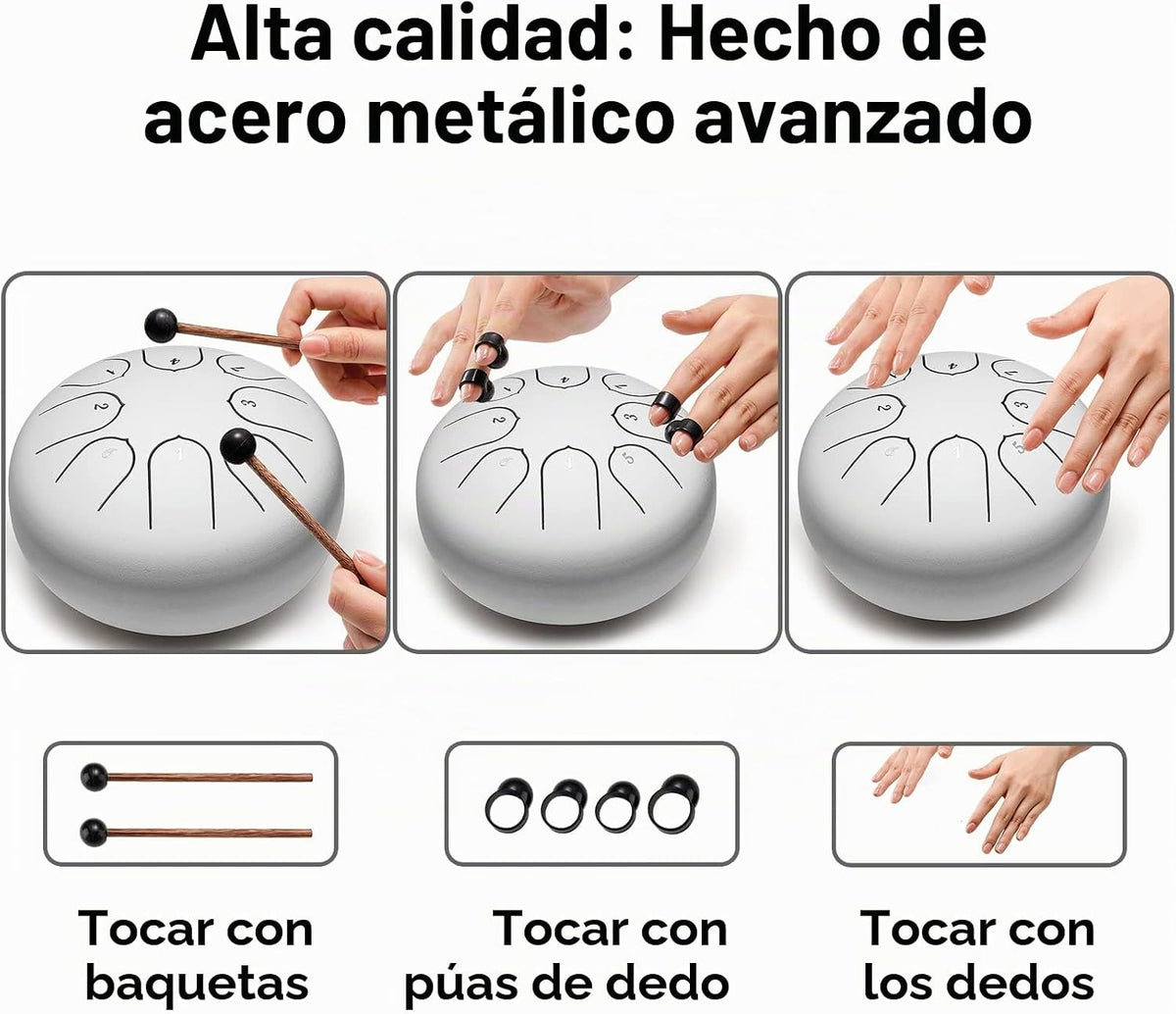 Tambor de lengua de acero 6 pulgadas 8 notas instrumento musical, r...