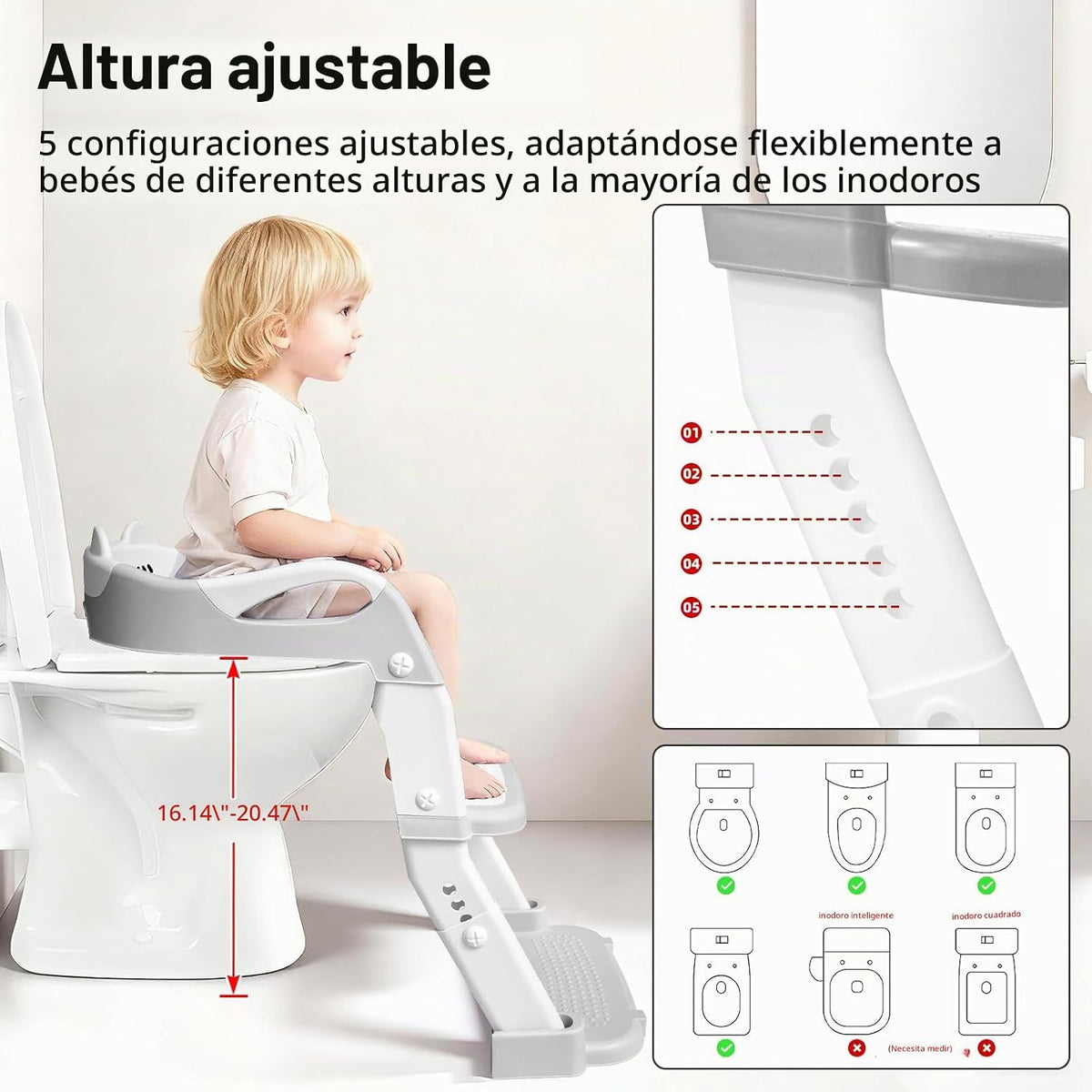 Asiento de entrenamiento para ir al baño, asiento de inodoro mejora...