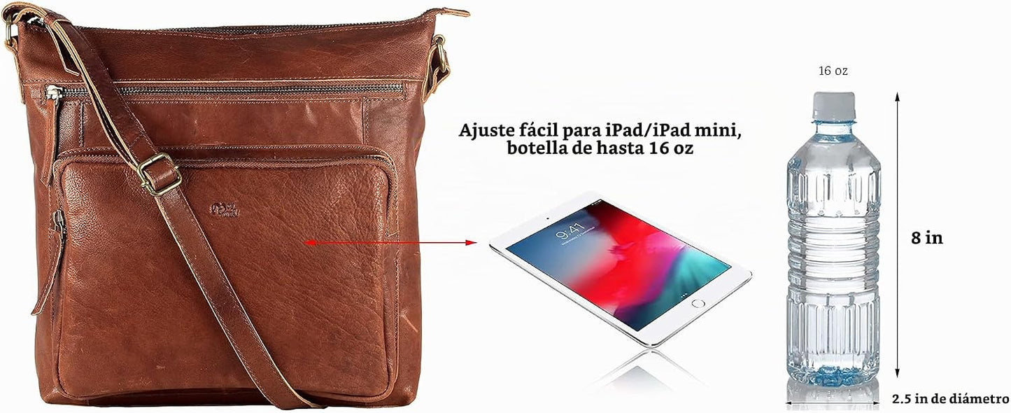 Mou Meraki Bolso cruzado de cuero genuino y bolsos - Bolso cruzado...