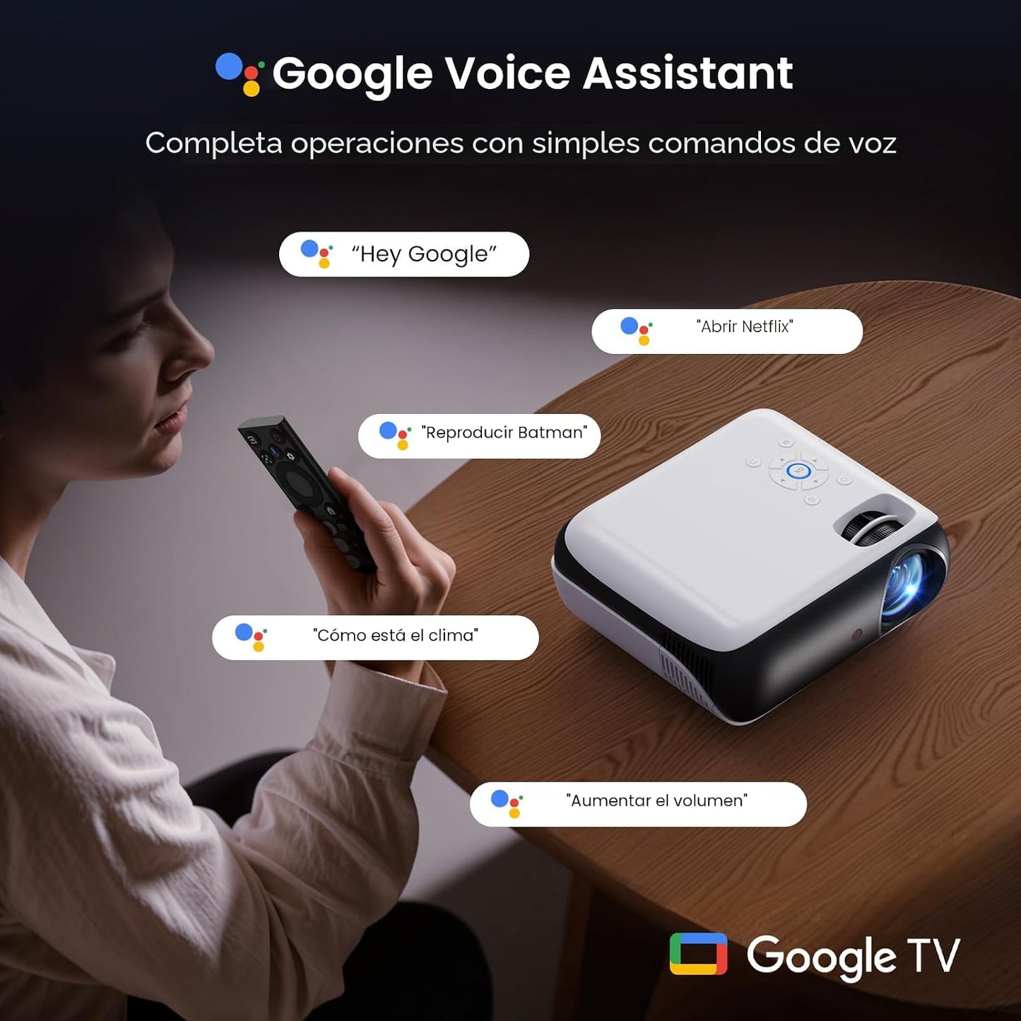Google TV con licencia oficial - Proyector inteligente para exterio...