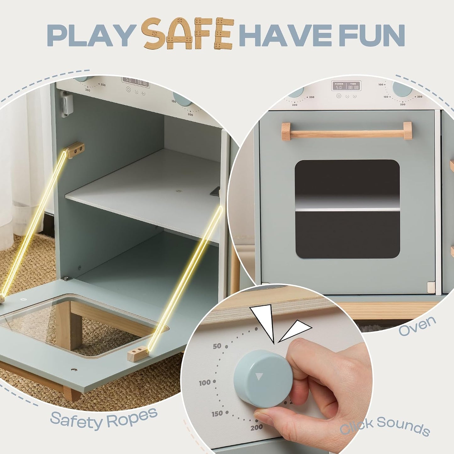 ROBOTIME Juego de cocina para niños pequeños, juego de cocina de ma...
