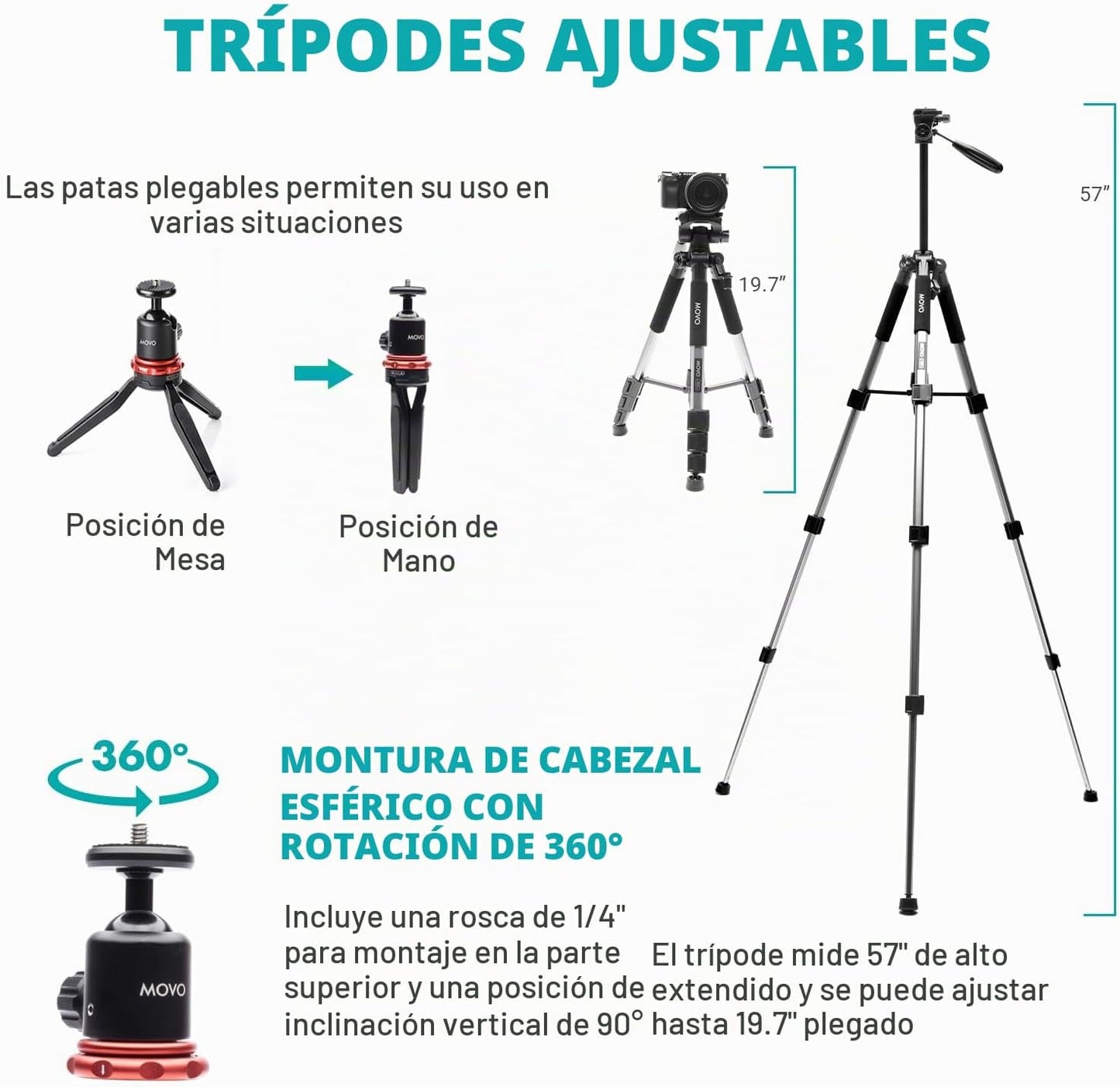Kit de vlogging inalámbrico Movo iVlogger-PRO para iPhone\/Android...