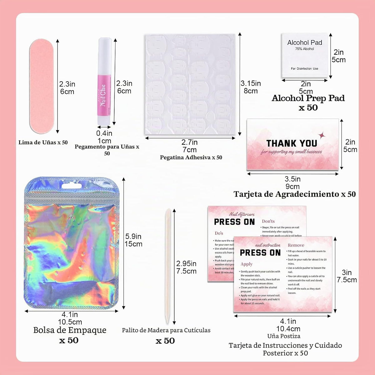 Kit de herramientas para uñas postizas para negocios - Kit desechab...