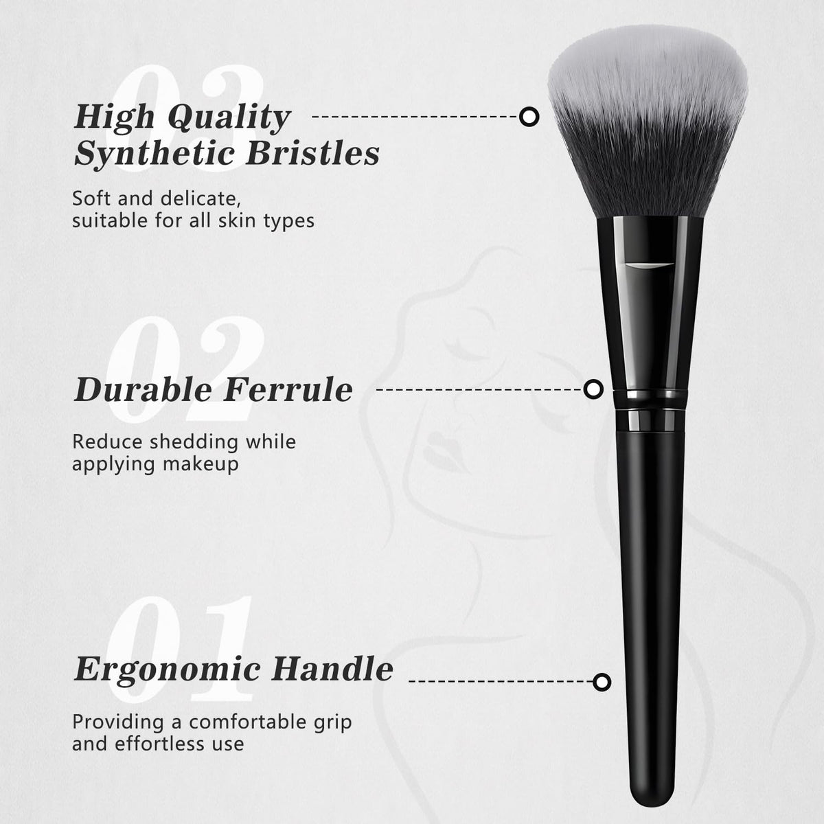 KUORYZAL Juego de brochas de maquillaje negras profesionales, 70 pi...