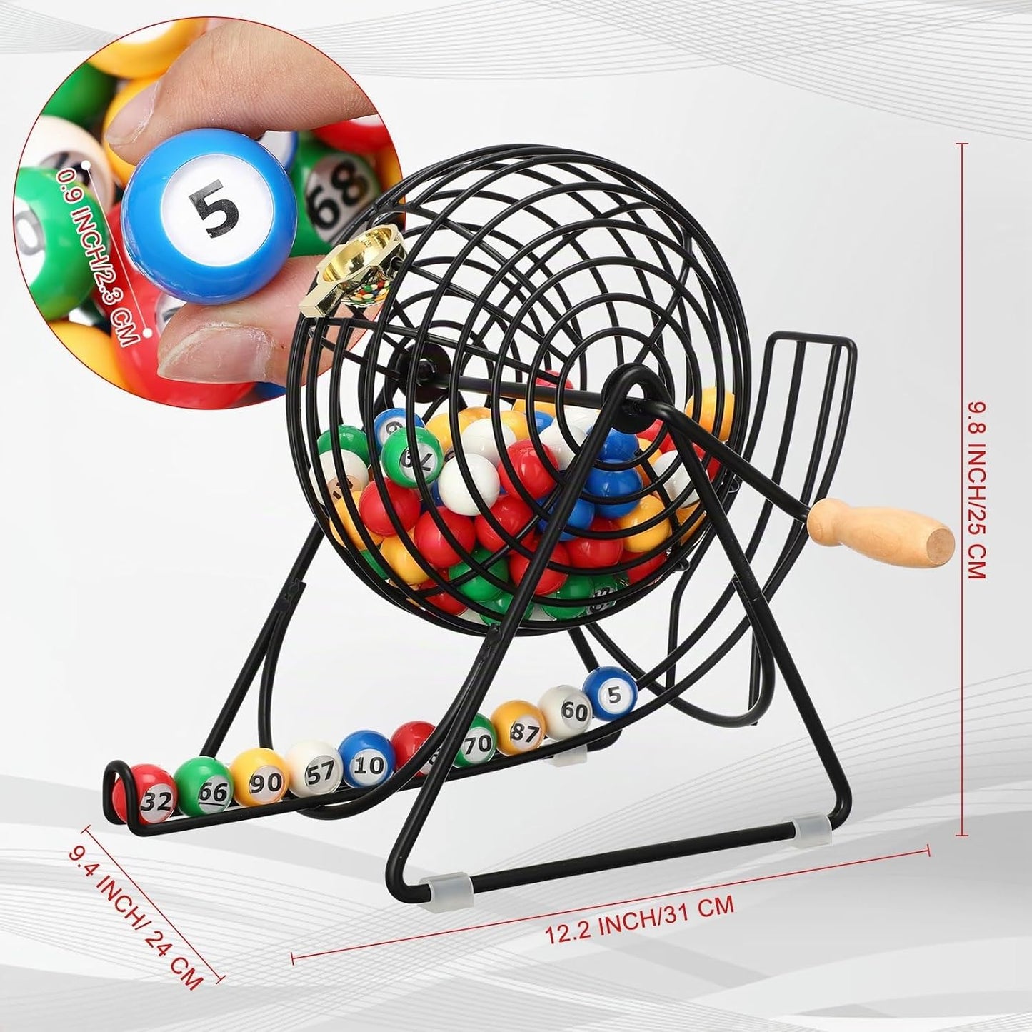 Poen Juego de Lotería Bingo de 101 Piezas Incluye Jaula de 12 Pulga...