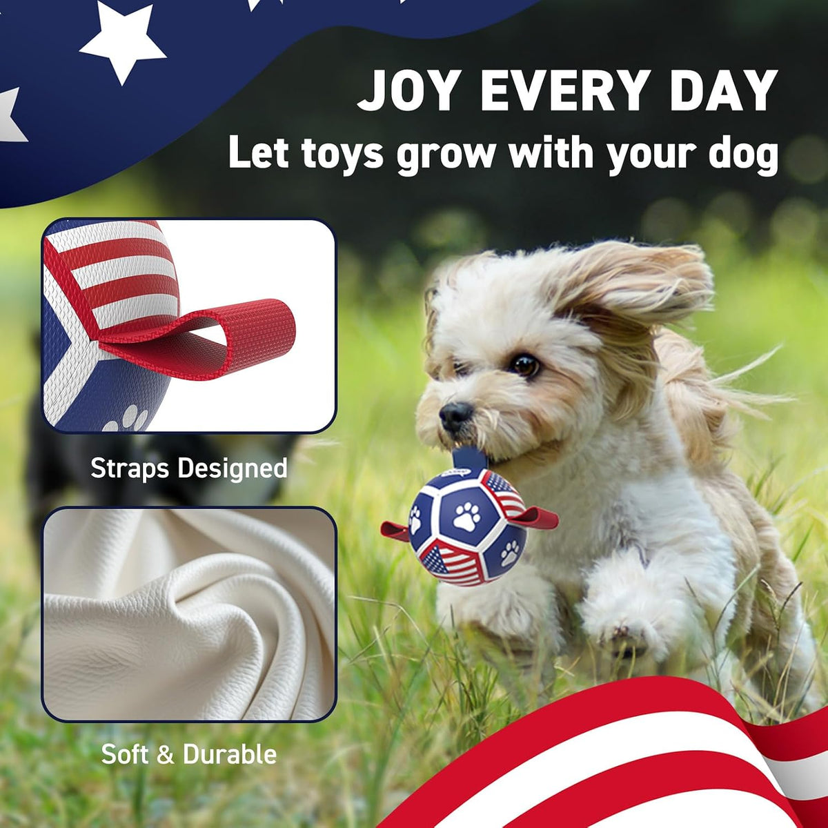 QDAN Pelotas para cachorros, juguetes para perros, pelotas para per...